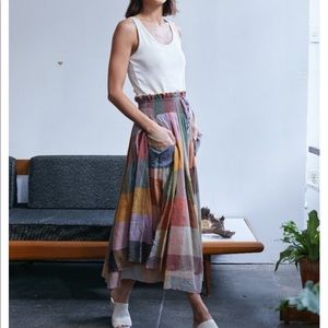 RUJUTA SHETH MERIDA SKIRT *and DRESS in one XL/XXL * Dreamiest Jewel Tone ChecK